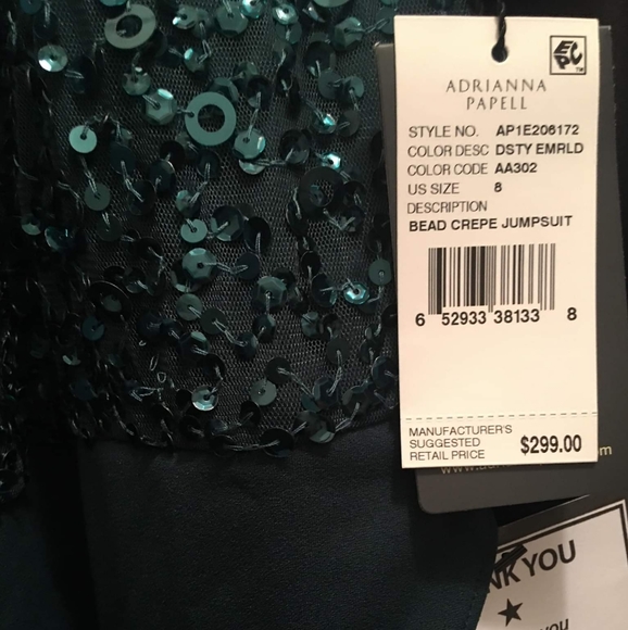 STUNNING ADRIANNA PAPELL WOMEN'S BEADED JUMPSUIT SIZE 8 - Picture 7 of 8